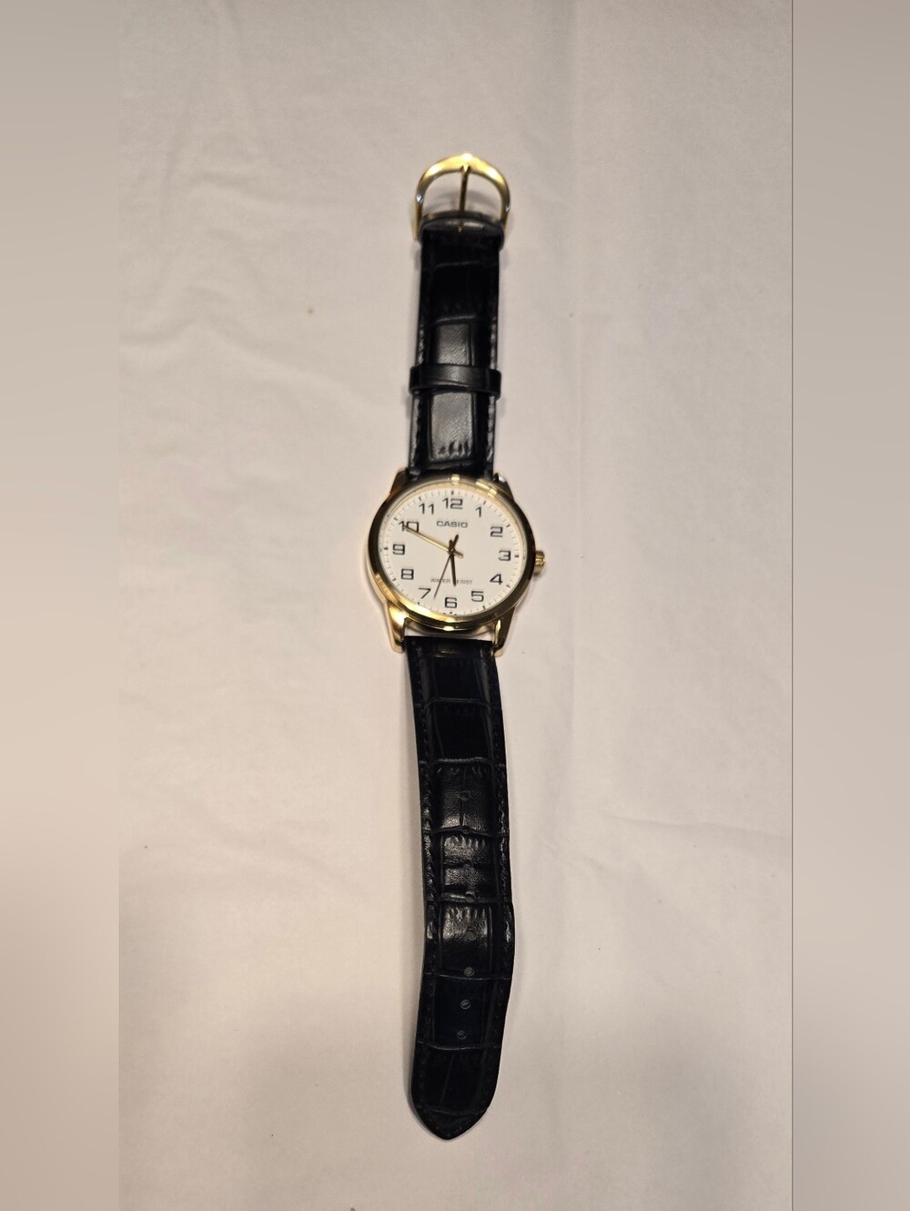 Casio Men's Black Leather Quartz Watch - Picture 3 of 11